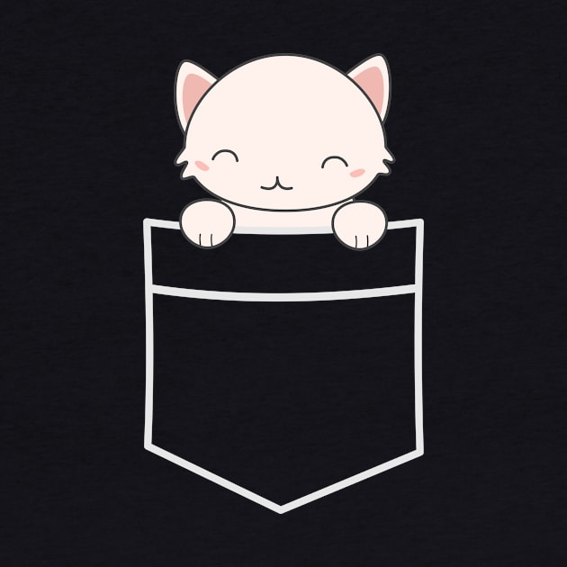 Kawaii Cat in a pocket t-shirt by happinessinatee